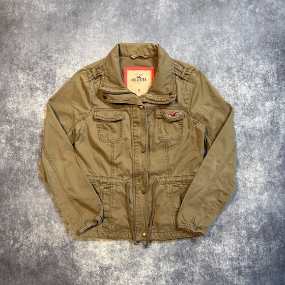 Hollister Jackets & Blazers - Y2K Hollister Military Utility Jacket Women Medium Olive Green Cotton Full Zip M